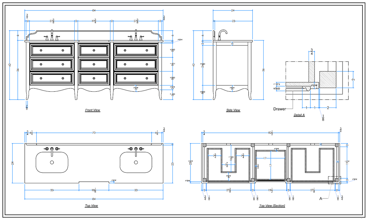Ridgehaven Double Vanity, 9-Drawer